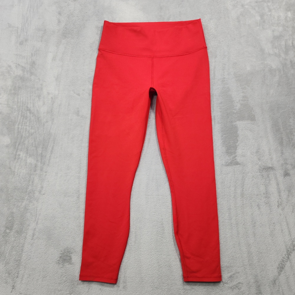 Fabletics Leggings Womens M Red PowerHold Compression Ankle Yoga Gym Workout